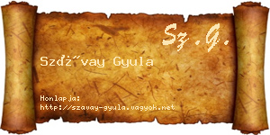 Szávay Gyula névjegykártya